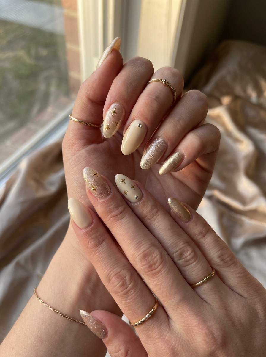 Retro Disco Star Nails